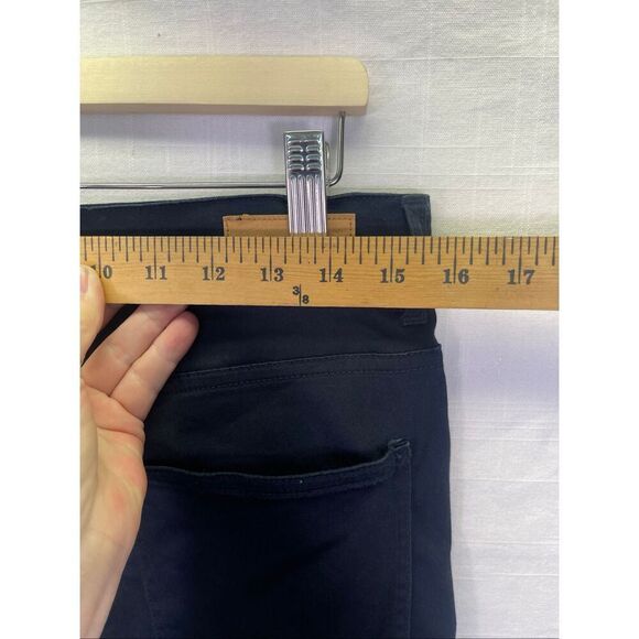 Ikka Stretch Flat Front Slim Fit Cropped Pants Dark Wash Black Size Medium - Picture 9 of 11